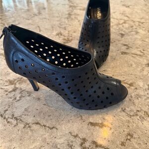 Elegant Black Peep-Toe Heels